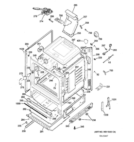 BODY PARTS Diagram and Parts List for JCGB650SEF1SS  General Electric Range