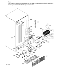 SEALED SYSTEM & MOTHERBOARD Diagram and Parts List for PNR22MSEBFES  General Electric Refrigerator