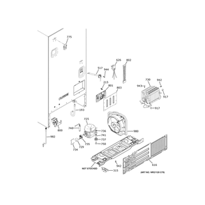 Machine Compartment Diagram and Parts List for GDE25EYKJRFS  General Electric Refrigerator