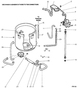 HYDRAULIC SYSTEM Diagram and Parts List for 52190118  General Electric Washer
