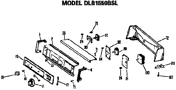 Control Panel Dlb1550bsl Only Diagram and Parts List for DLB2650BSL  Hotpoint Dryer