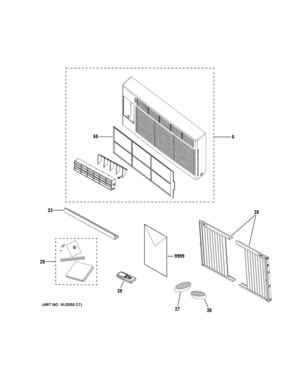 ROOM AIR CONDITIONER Diagram and Parts List for AEV05LXW1  General Electric Air Conditioner