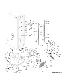 CASE PARTS Diagram and Parts List for ZIF240NPKAII  General Electric Freezer