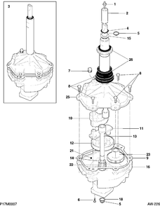 Part Location Diagram of WW03A00018 GE STUD, AGITATOR CAP