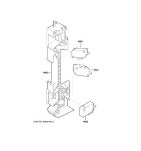 Latch Board Parts Diagram and Parts List for CEB1590SS3SS  General Electric Microwave