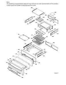 DRAWER PARTS Diagram and Parts List for PCS940SF4SS  General Electric Range