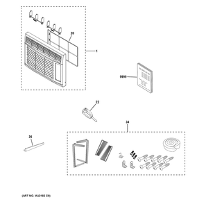 Part Location Diagram of WJ86X33840 GE TOP RAIL