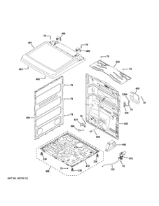 Cabinet And Top Panel Diagram and Parts List for PTD90EBPT2DG  General Electric Dryer