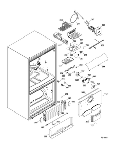 FZ SECTION Diagram and Parts List for PFSF5PJXACC  General Electric Refrigerator