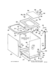 CABINET Diagram and Parts List for 56231B3WW  General Electric Washer
