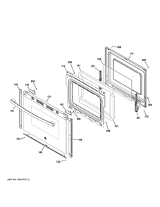 Door Diagram and Parts List for GRF40HSV1SS  General Electric Range
