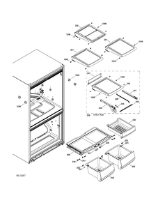 FF SHELVES Diagram and Parts List for ADRS0MBZGRSS  General Electric Refrigerator