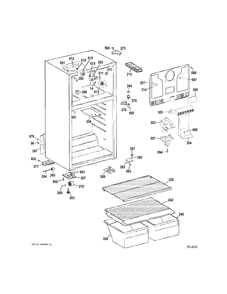 CABINET Diagram and Parts List for MTH17BBTZRWW  General Electric Refrigerator