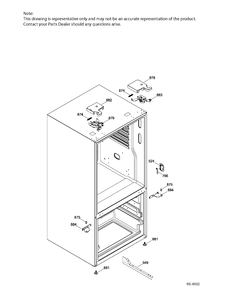 HINGE PARTS Diagram and Parts List for PFE24JSKAKSS  General Electric Refrigerator