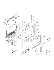 DOOR-FRONT PANEL Diagram and Parts List for PTMX910GMWW0  General Electric Dryer