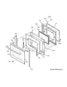 Door Diagram and Parts List for JB655FK6DS  General Electric Range