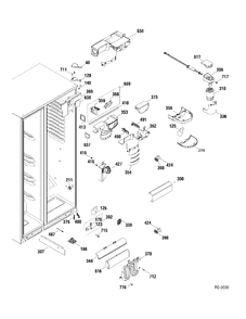 FF SECTION Diagram and Parts List for GSR23VSWASS  General Electric Refrigerator