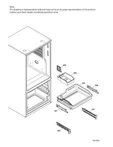 FZ SECTIONS BASKETS Diagram and Parts List for PDE21KGKAKWW  General Electric Refrigerator