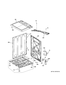 Cabinet And Top Panel Diagram and Parts List for GTD58EBSV0WS  General Electric Dryer