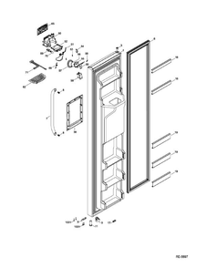 FZ DOOR Diagram and Parts List for DSRS5KGXIFGS  General Electric Refrigerator