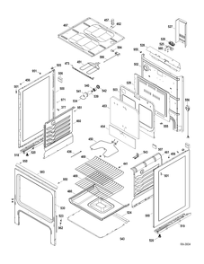 BODY PARTS Diagram and Parts List for MCBS525R2WW  General Electric Range