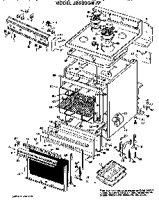 Main Body/cooktop/controls Diagram and Parts List for JBS03G*J2  General Electric Range