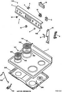 Part Location Diagram of WB3X5840 GE DISCONTINUED