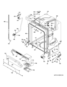 Body Parts 1 Diagram and Parts List for GDT630PGR0WW  General Electric Dishwasher