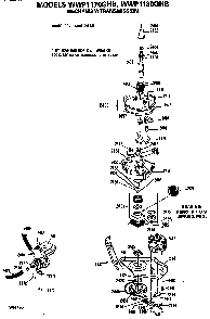 Transmission Diagram and Parts List for WWP1170GHB  General Electric Washer