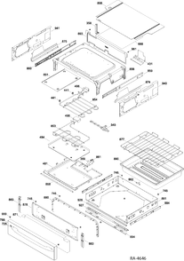 DRAWER PARTS Diagram and Parts List for PCGB980SET2SS  General Electric Range
