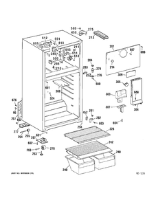 CABINET GROUP Diagram and Parts List for MTS16BBMBRWW  General Electric Refrigerator