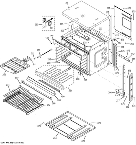 BODY PARTS Diagram and Parts List for PK7000DF5WW  General Electric Wall Oven