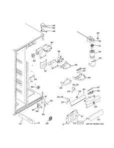 Fresh Food Section Diagram and Parts List for GSS25GMHJCES  General Electric Refrigerator