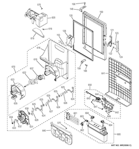 Ice Maker & Dispenser Diagram and Parts List for CYE22TSHBSS  General Electric Refrigerator