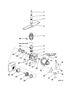 PUMP & MOTOR ASM. Diagram and Parts List for 40400119  General Electric Dishwasher