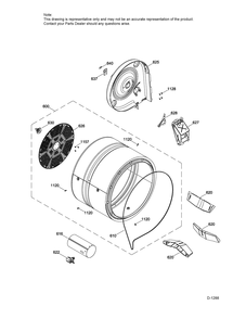 Drum Diagram and Parts List for GTMP280GD5WW  General Electric Dryer