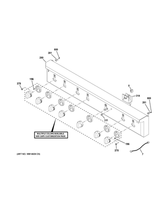 Control Panel Diagram and Parts List for CGU486P2M1S1  General Electric Cooktop