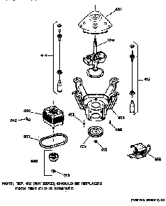 Suspension, Pump & Drive Components Diagram and Parts List for WDSR110T5WW  General Electric Washer