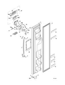 FZ DOOR Diagram and Parts List for GSRC3QGXGFBB  General Electric Refrigerator