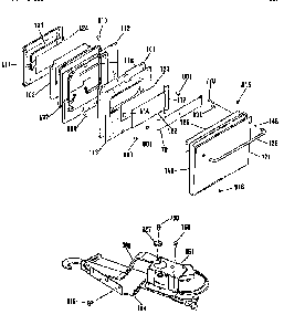 Door And Lock Diagram and Parts List for JRP14GP28G  General Electric Wall Oven