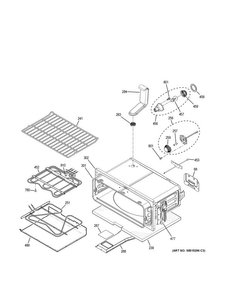 Upper Oven Diagram and Parts List for PS950SF3SS  General Electric Range