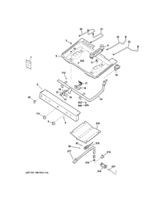 Gas & Burner Parts Diagram and Parts List for JGBS10GEF1SA  General Electric Range
