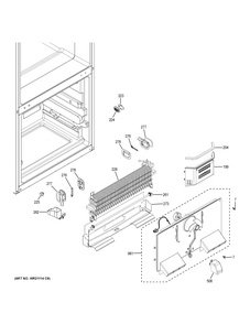 Freezer Section Diagram and Parts List for GBE21DSKARSS  General Electric Refrigerator