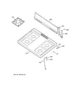 Body Parts Diagram and Parts List for RGB508PEF2CT  Hotpoint Range