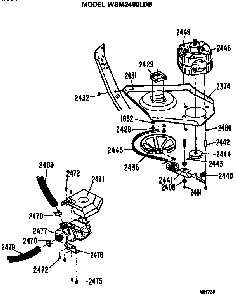 Motor Diagram and Parts List for WSM2400LDB  General Electric Washer Dryer Combo