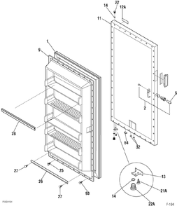 DOOR Diagram and Parts List for 86190-0  General Electric Freezer