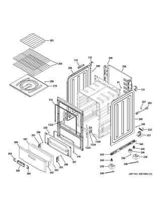Body Parts Diagram and Parts List for RGAS200DM1WW  General Electric Range