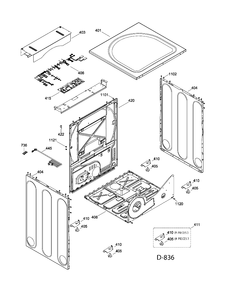 CABINET Diagram and Parts List for GFMN110ED0WW  General Electric Dryer