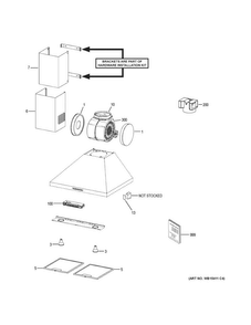 Range Hood Diagram and Parts List for JVW5301EJ1ES  General Electric Range Hood