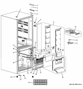 Cabinet Diagram and Parts List for GBE10ESJASB  General Electric Refrigerator